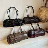 Structured Buckle Shoulder Bag