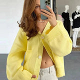 V-Neck Knit Cardigan – Oversized Button-Front Autumn Sweater