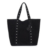 Suede Studded Tote Bag