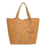 Suede Studded Tote Bag