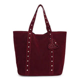 Suede Studded Tote Bag